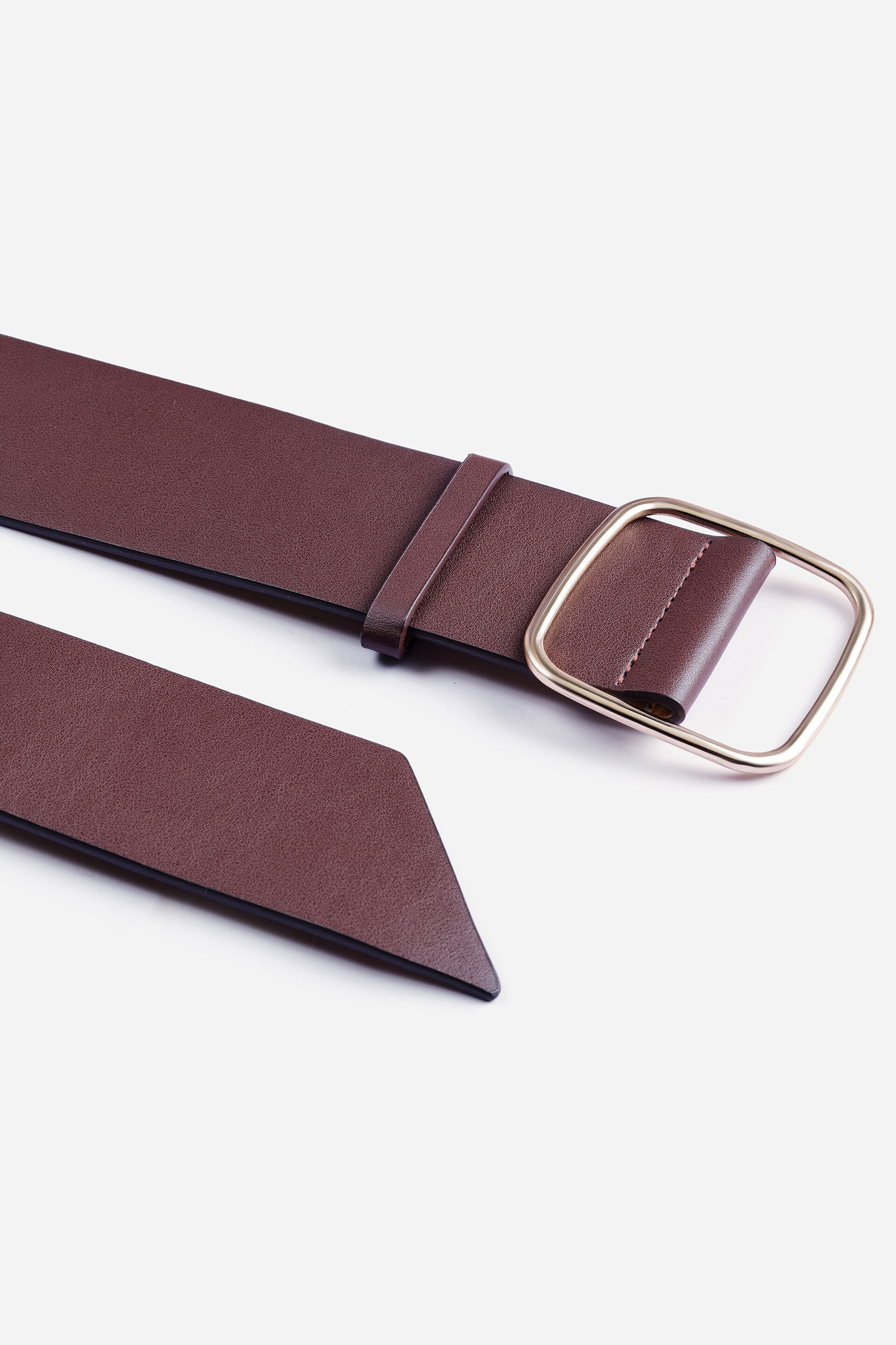 Golden Buckle Brown Belt, , image 2